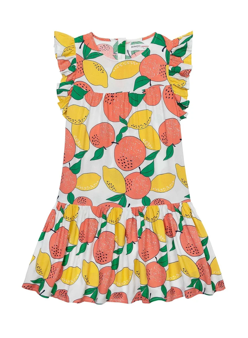 MINOTI Girls strap dress with frill detail white